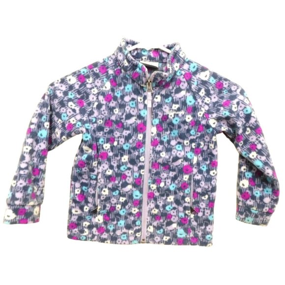 Columbia Other - Columbia Girls Size 4T Purple White Blue Flower Patterned Jacket